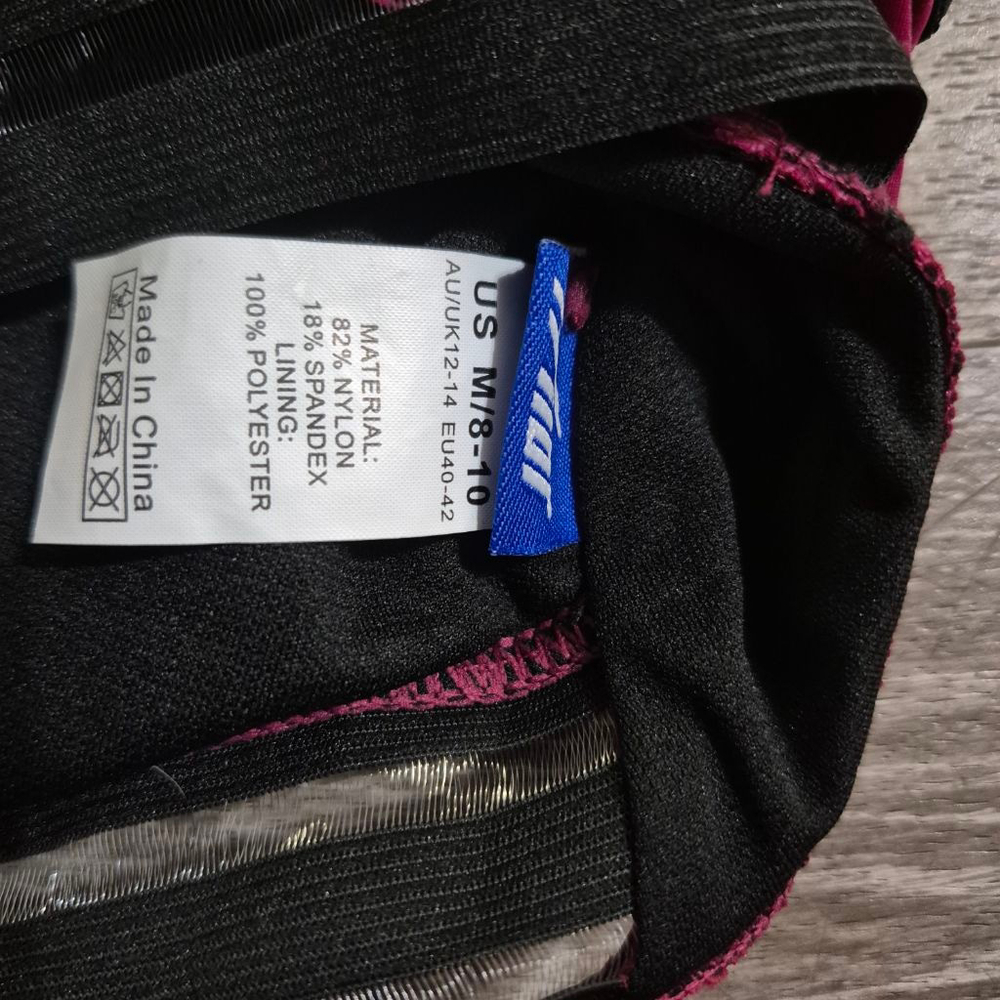 Women's Hilor‎ Magenta & Black One Piece Swimsuit M - Picture 7 of 8